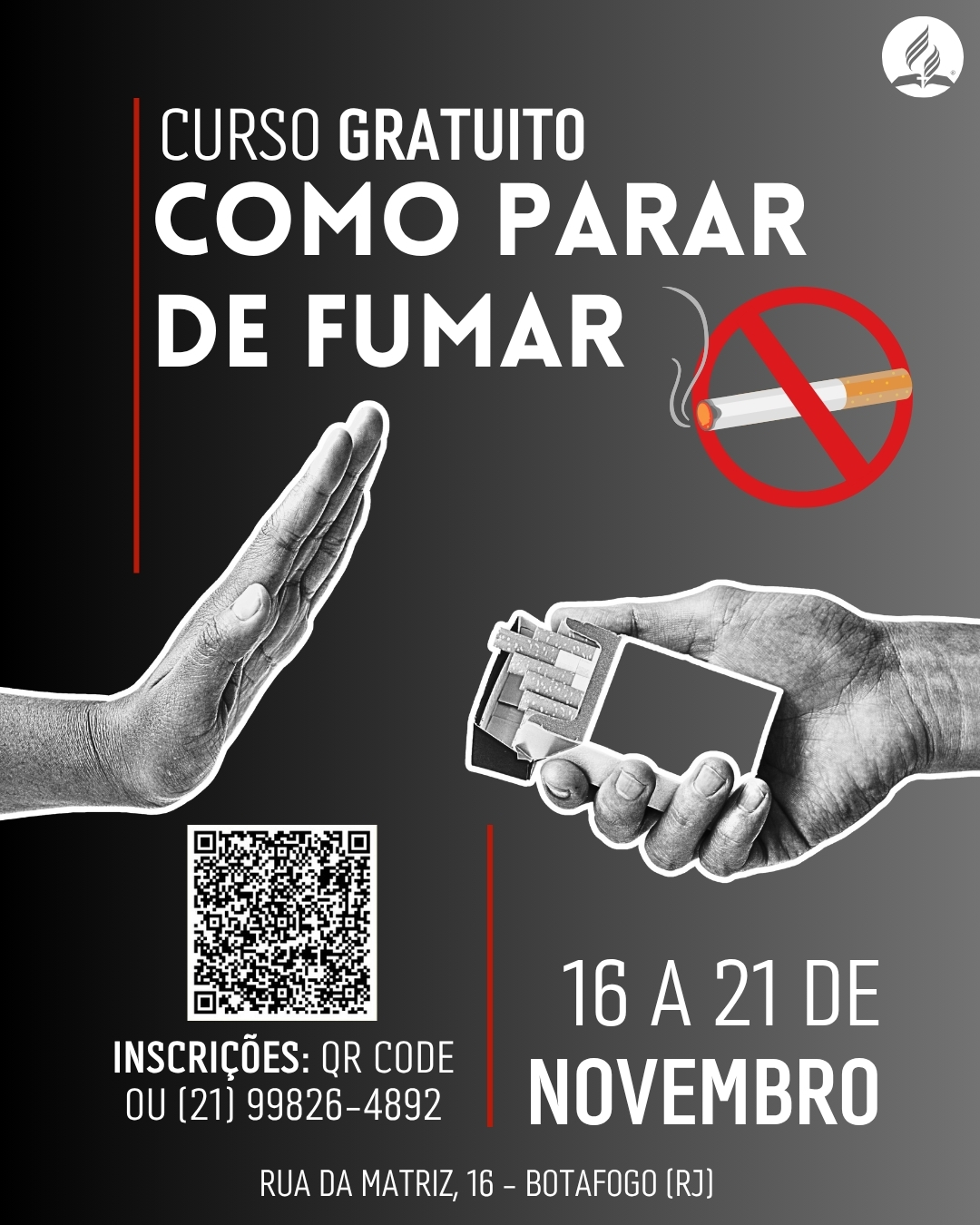Curso Como Parar de Fumar – Inscrições gratuitas